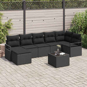 Set sofe s jastukom 8 pcs Crna poliratan