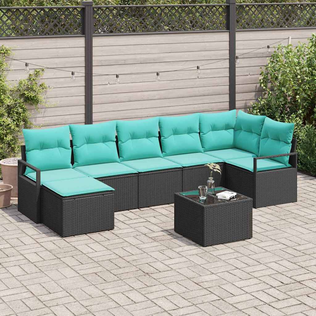 Set sofe s jastukom 8 pcs Crna poliratan