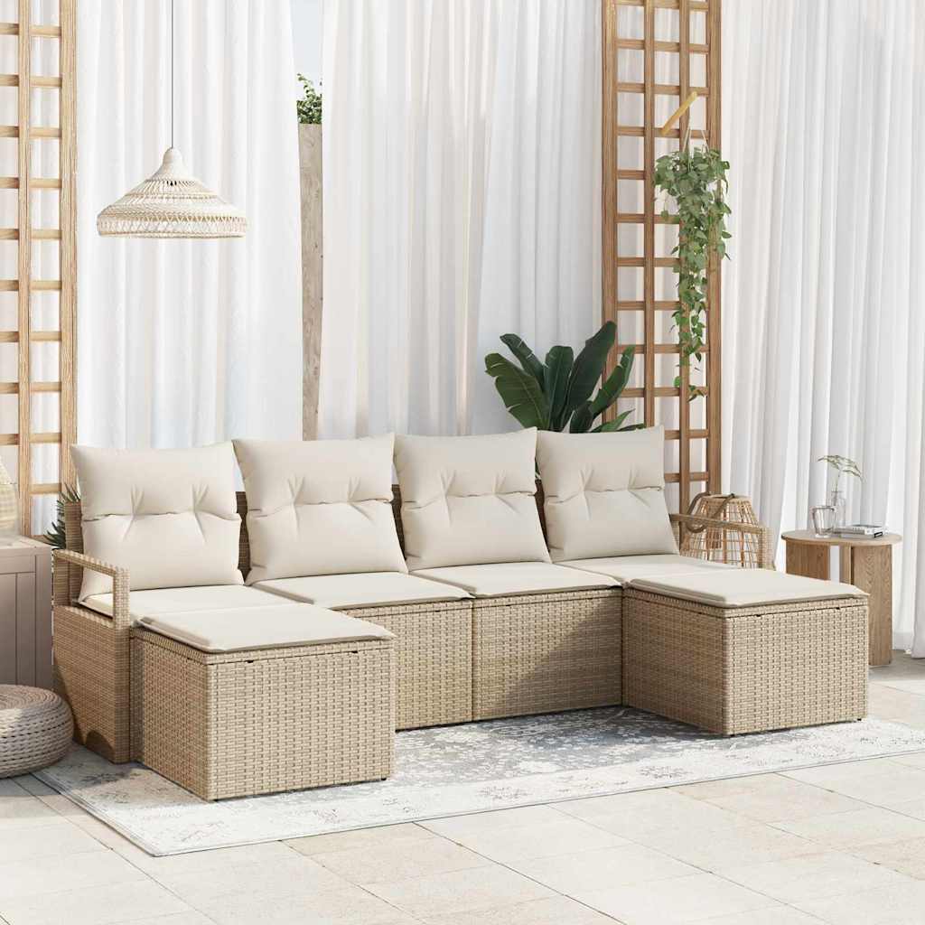 Set sofe 6 pcs Bež poliratan