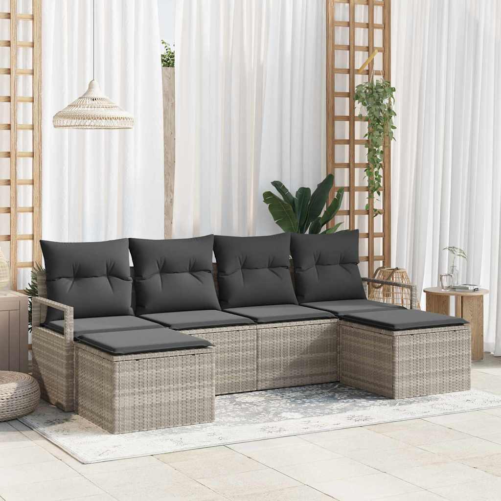Set sofe 6 pcs Svjetlosiva poliratan