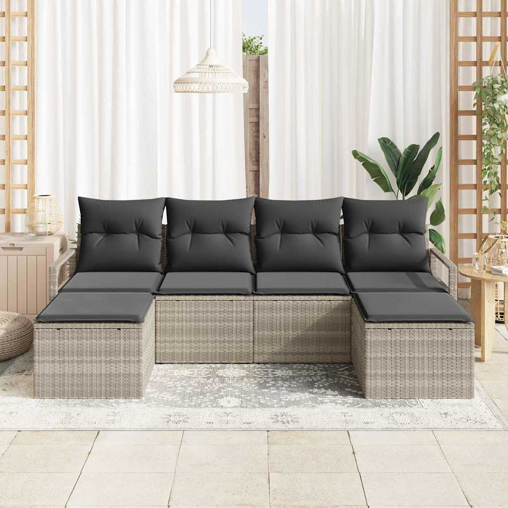 Set sofe 6 pcs Svjetlosiva poliratan