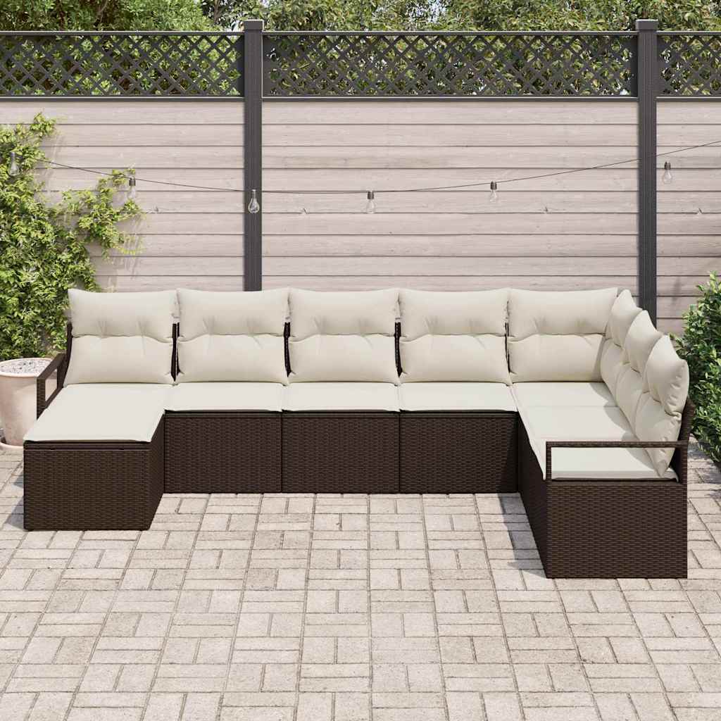 Set sofe s jastukom 8 pcs Smeđa poliratan