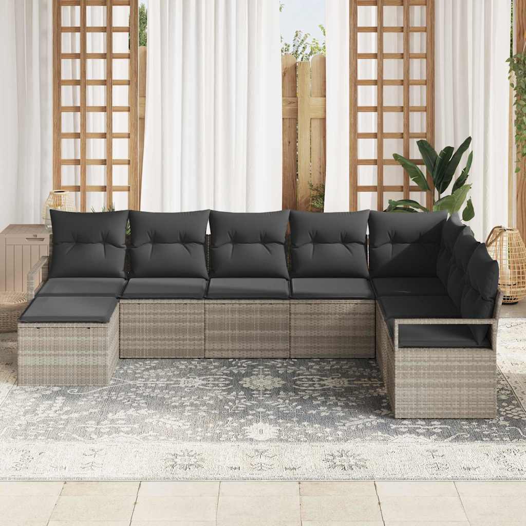 Set sofe s jastukom 8 pcs Svjetlosiva poliratan
