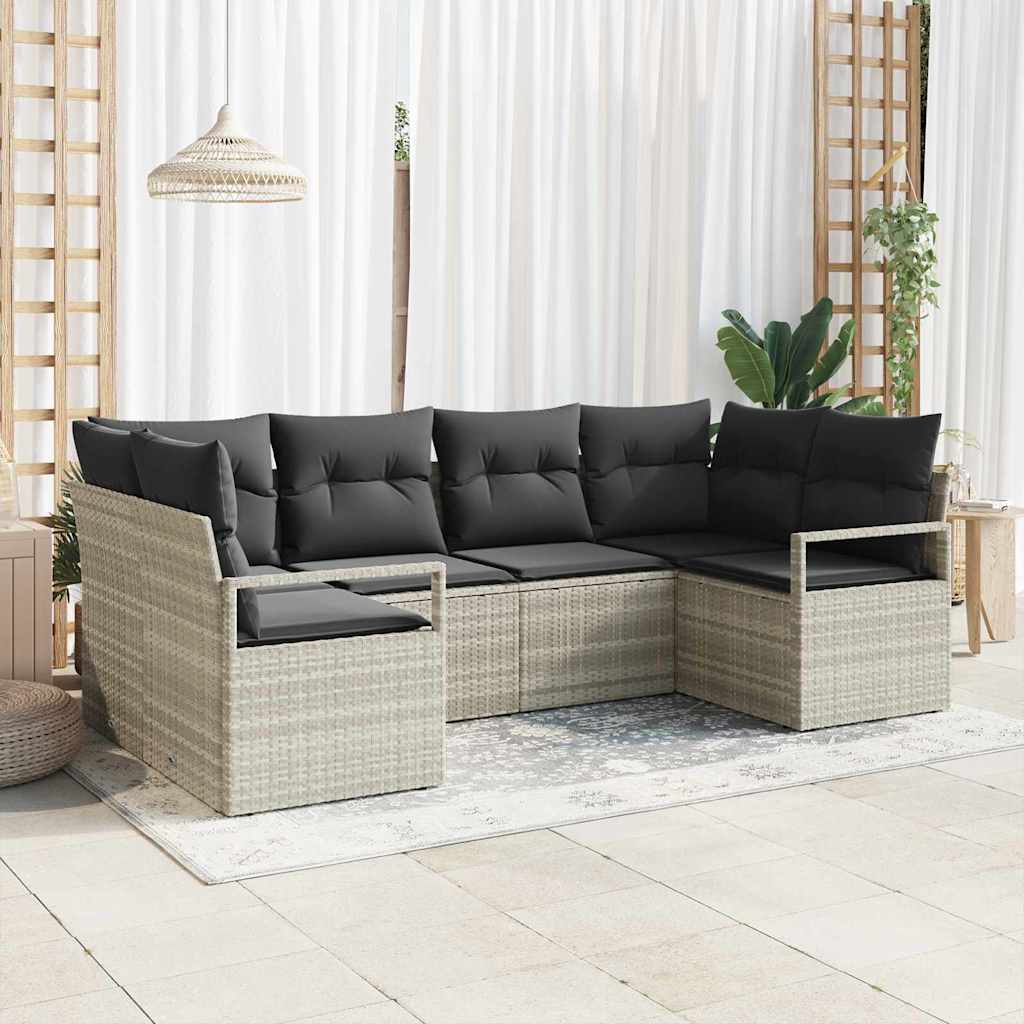 Set sofe 6 kom. Svjetlosiva poliratan 234 x 122 x 85 cm