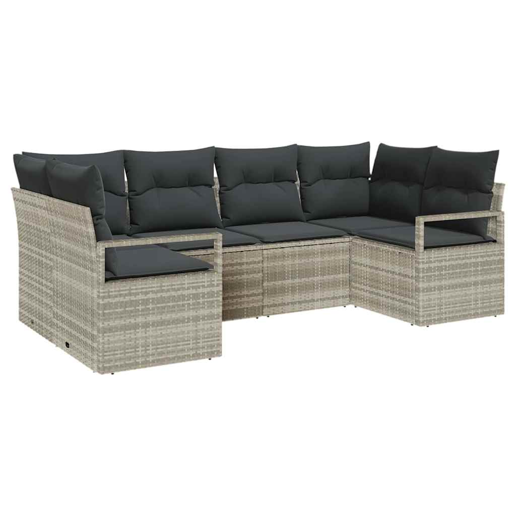 Set sofe 6 kom. Svjetlosiva poliratan 234 x 122 x 85 cm
