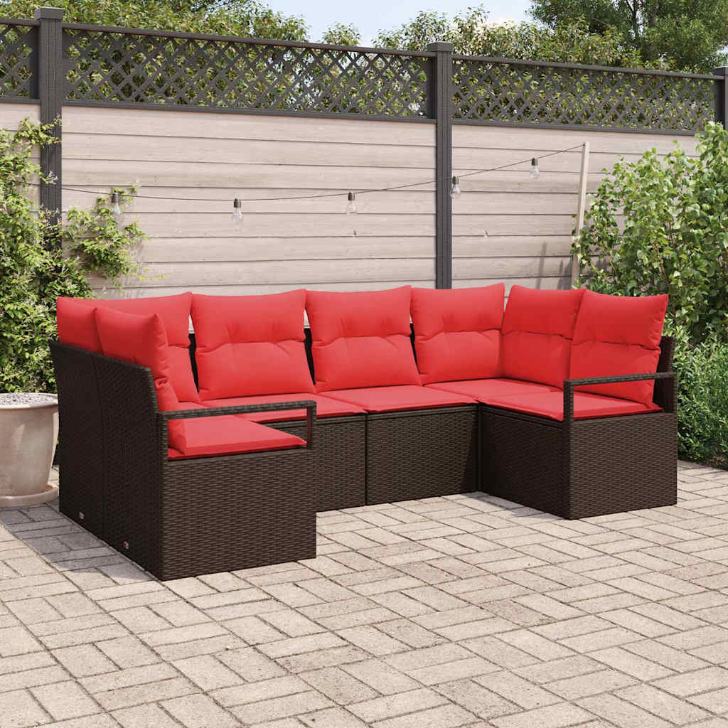 Set sofe s jastukom 6 pcs Smeđa Poli Ratan