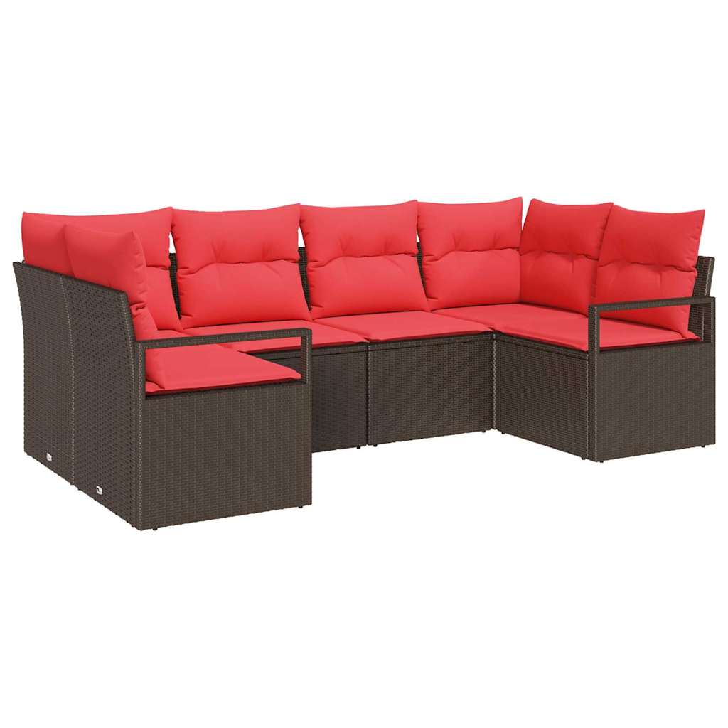 Set sofe s jastukom 6 pcs Smeđa Poli Ratan