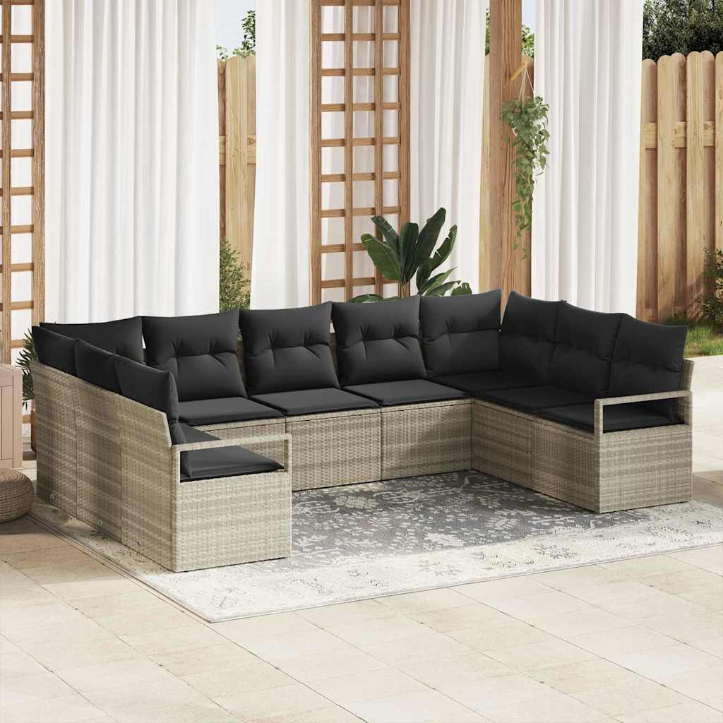 Set sofe s jastukom 9 pcs Svjetlosiva poliratan