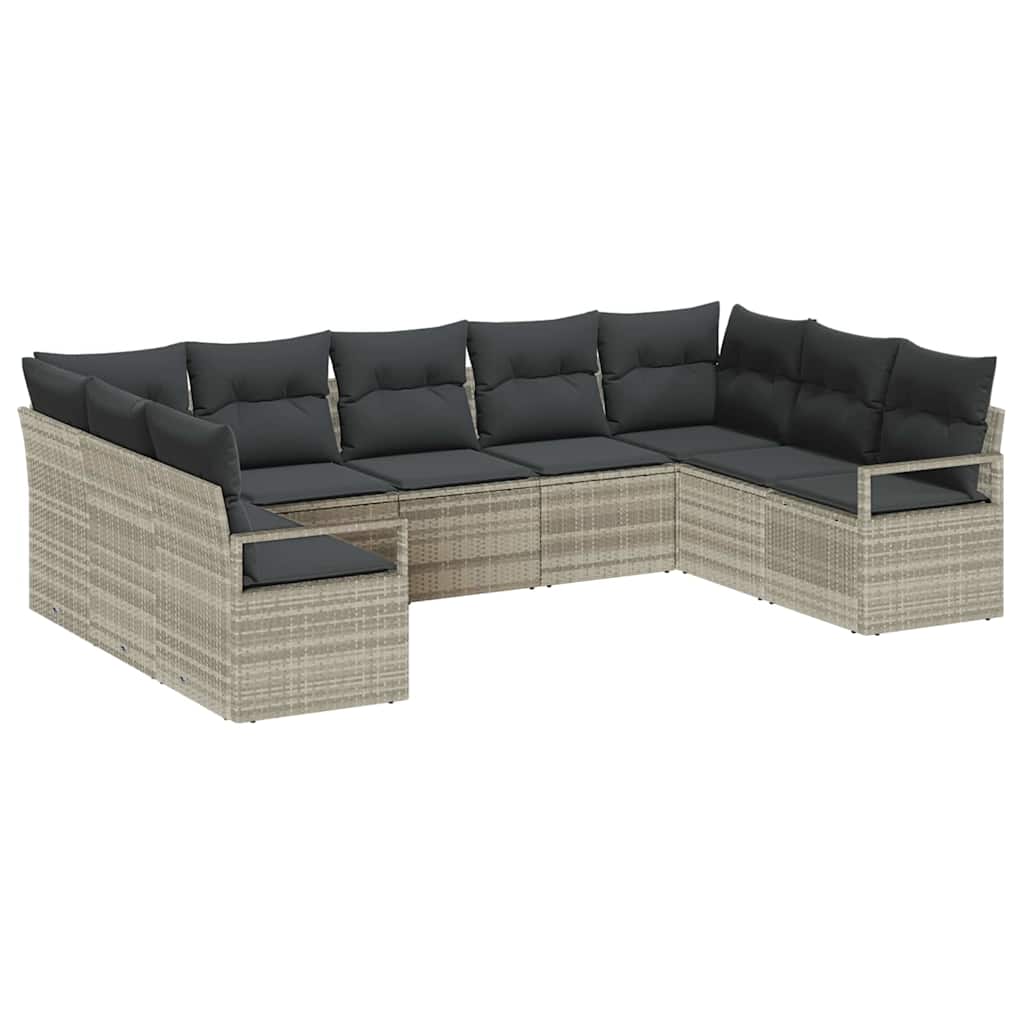 Set sofe s jastukom 9 pcs Svjetlosiva poliratan