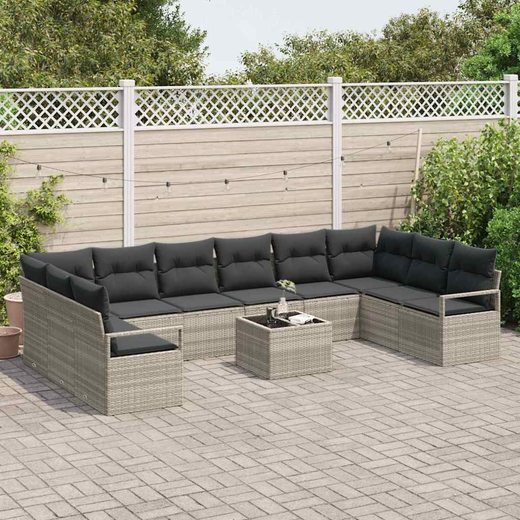 Set sofe s jastukom 11 pcs Svjetlosiva poliratan