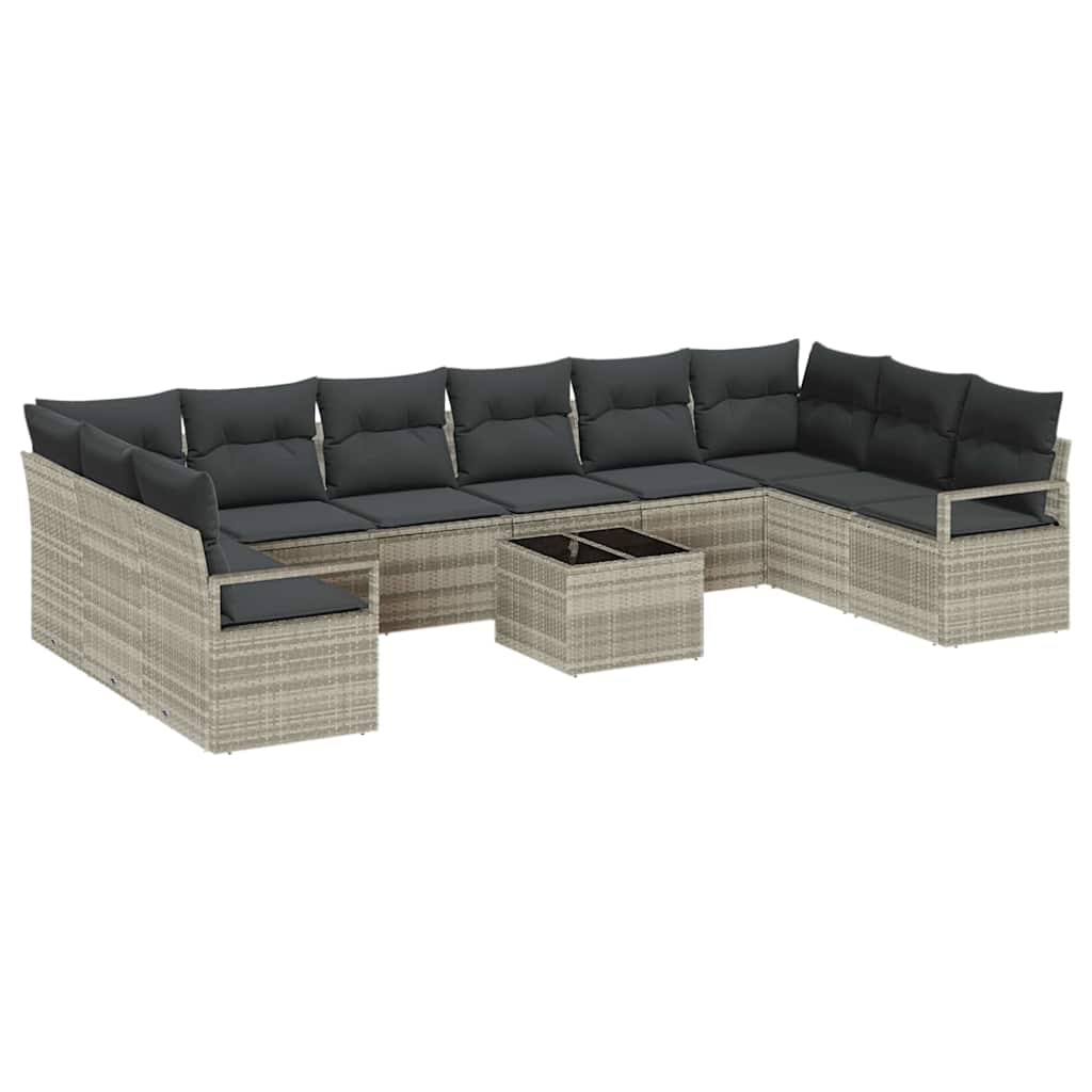 Set sofe s jastukom 11 pcs Svjetlosiva poliratan