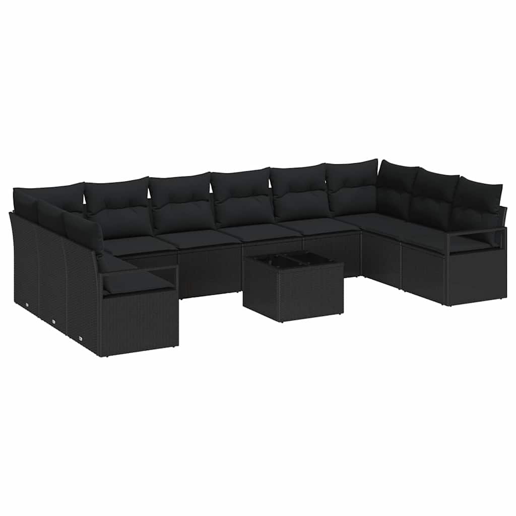 Set sofe s jastukom 11 pcs Crna poliratan