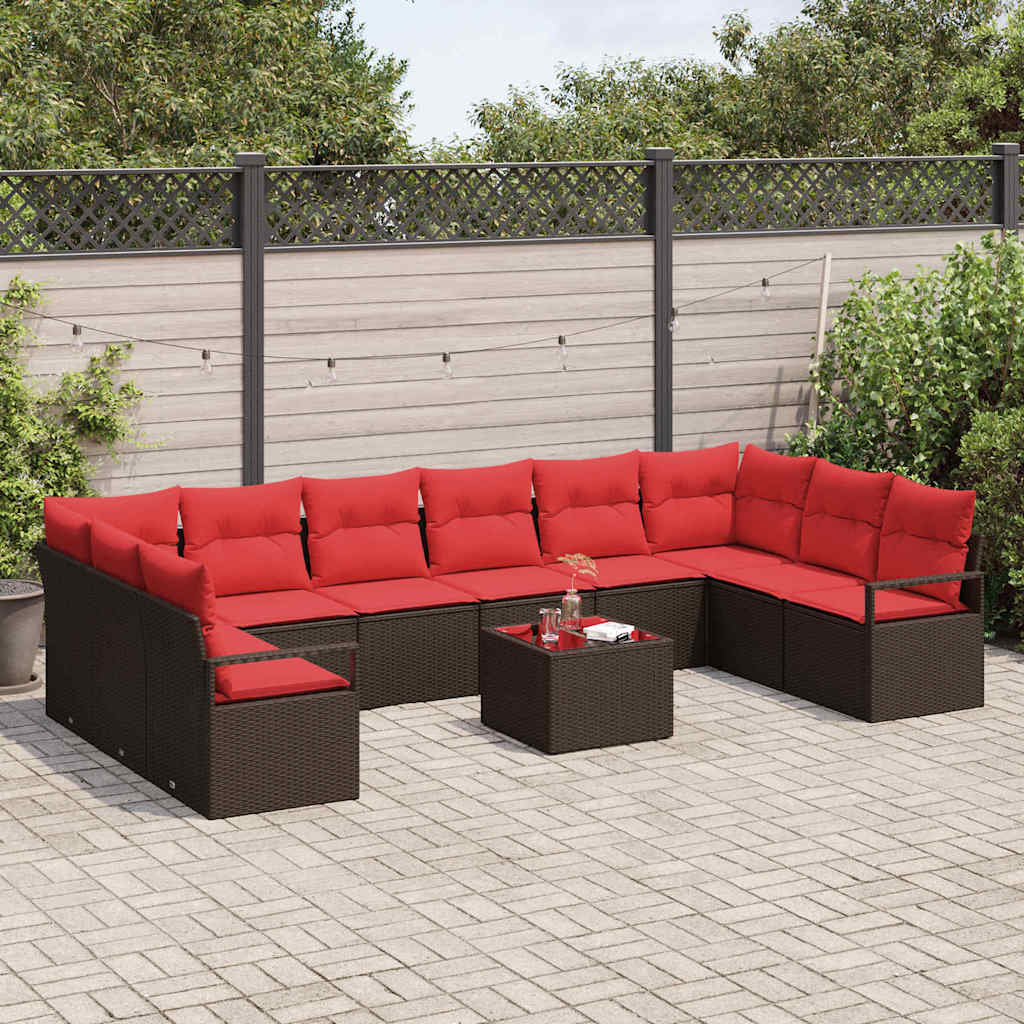 Set sofe s jastukom 11 pcs Smeđa poliratan