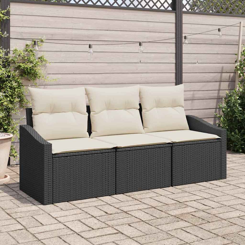 Set sofe s jastukom 3 pcs Crna poliratan