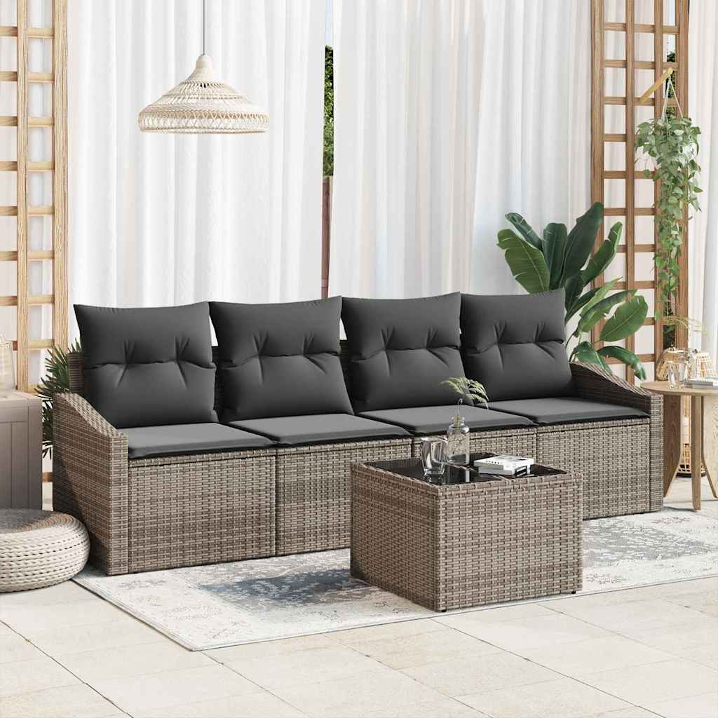 Set sofe s jastukom s jastukom 5 pcs Siva poliratan