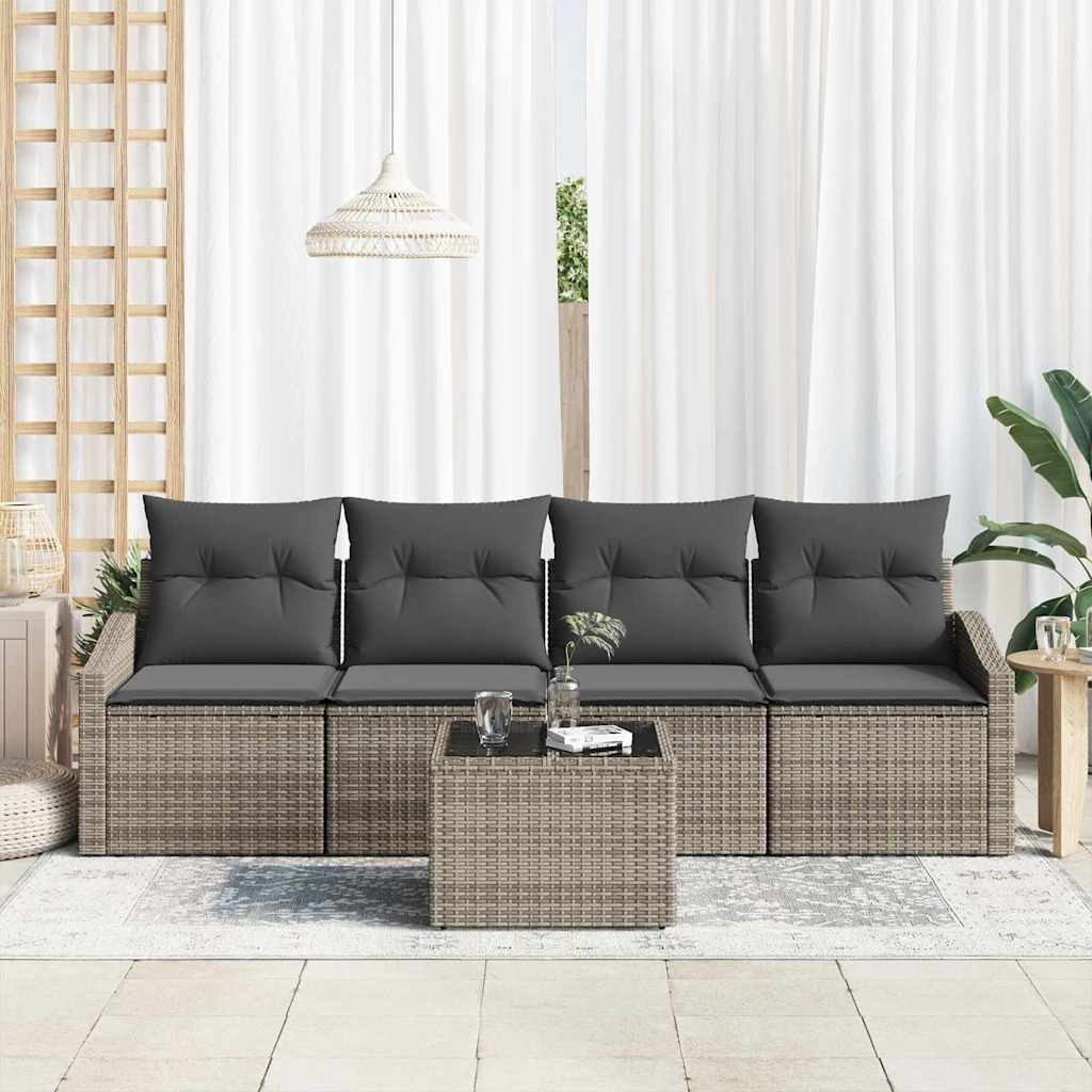 Set sofe s jastukom s jastukom 5 pcs Siva poliratan