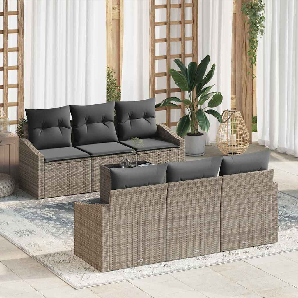 Set sofe s jastukom s jastukom 7 pcs Siva poliratan