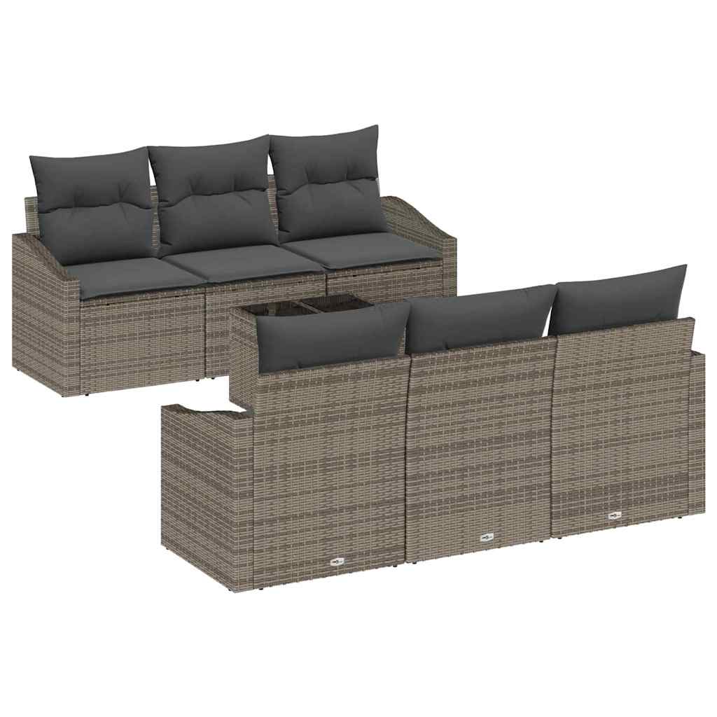 Set sofe s jastukom s jastukom 7 pcs Siva poliratan