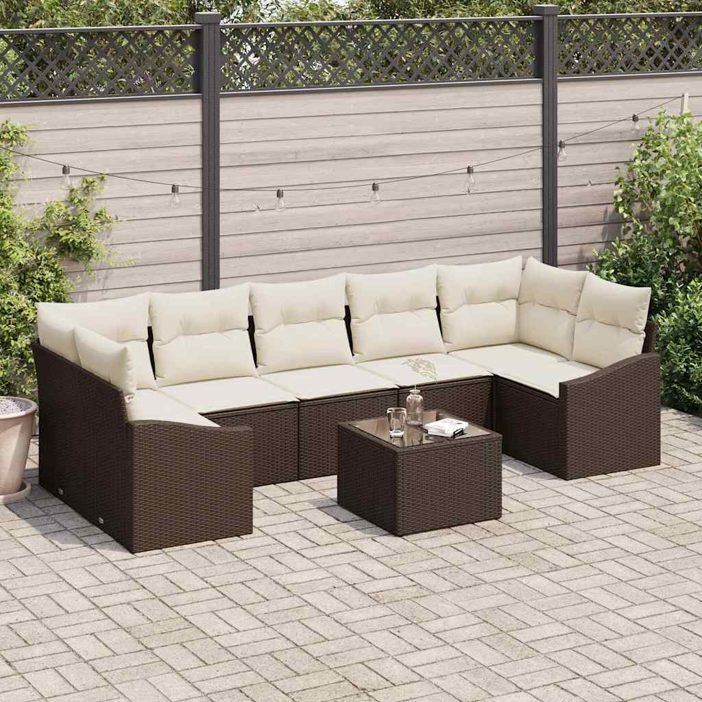 Set sofe s jastukom Smeđa i krem 55 x 55 x 37 cm poliratan