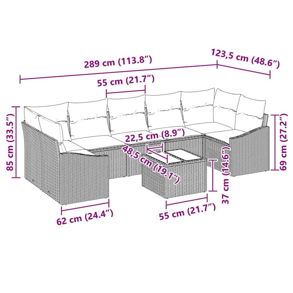 Set sofe s jastukom Smeđa i krem 55 x 55 x 37 cm poliratan