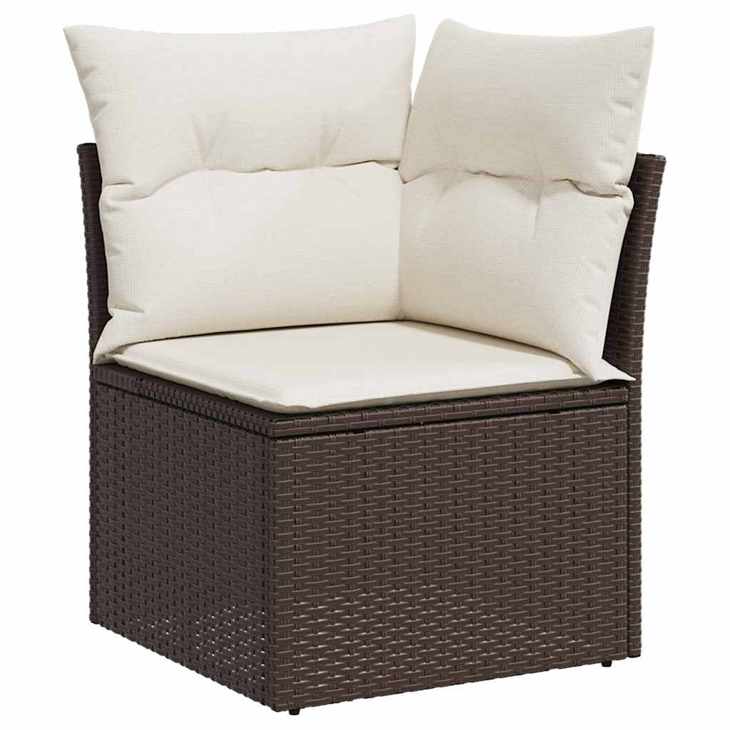 Set sofe s jastukom s jastukom 9 pcs Smeđa i krem poliratan