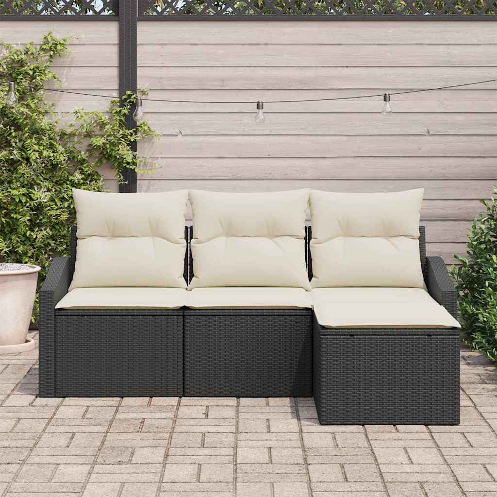 Set sofe s jastukom 4 pcs Crna poliratan