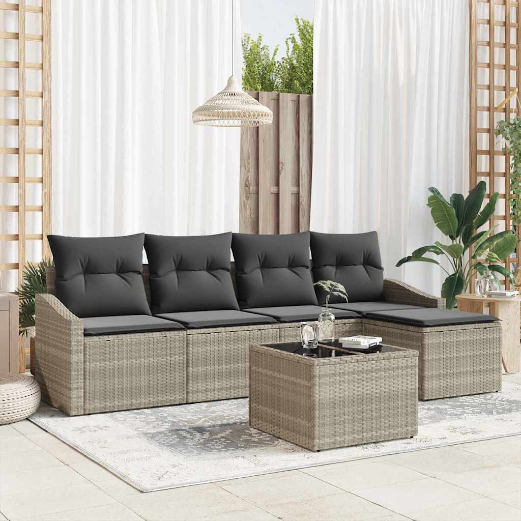 Set sofe s jastukom 6 pcs Svjetlosiva poliratan