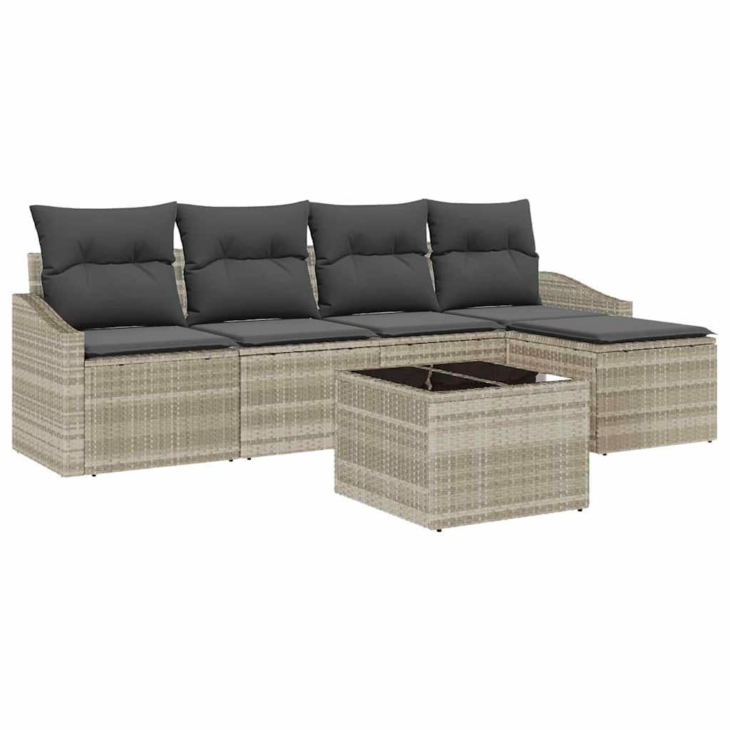 Set sofe s jastukom 6 pcs Svjetlosiva poliratan