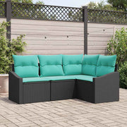 Set sofe 4 kom. Crna poliratan 178,5 x 123,5 x 85 cm