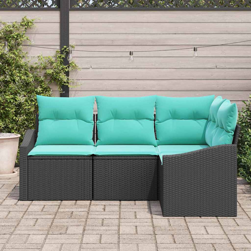 Set sofe 4 kom. Crna poliratan 178,5 x 123,5 x 85 cm