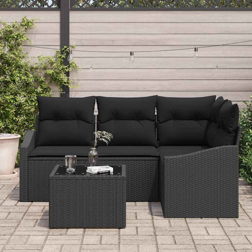 Set sofe s jastukom 5 pcs Crna poliratan