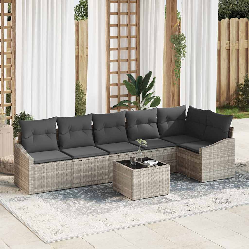 Set sofe s jastukom 7 pcs Svjetlosiva poliratan