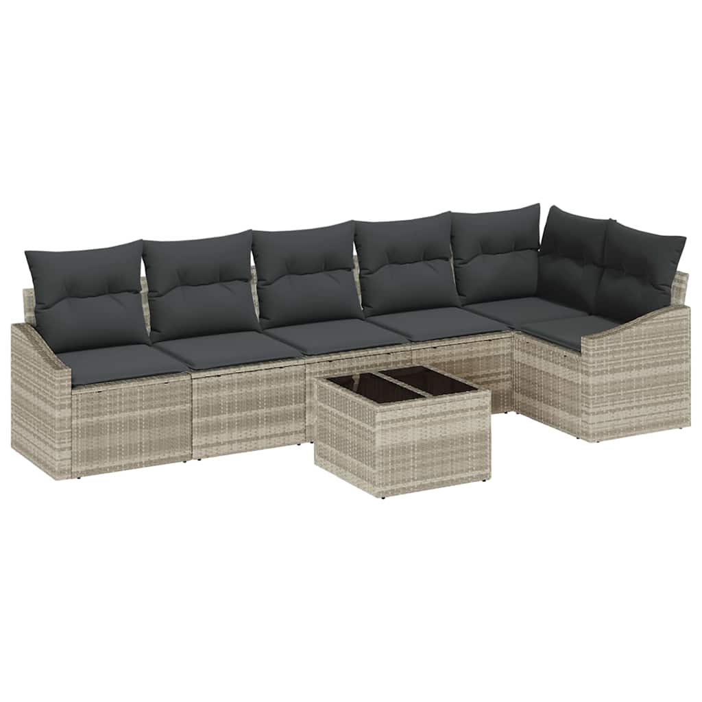 Set sofe s jastukom 7 pcs Svjetlosiva poliratan