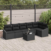 Set sofe 7 kom. Crna poliratan 288,5 x 123,5 x 85 cm
