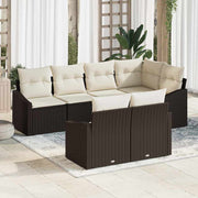 Set sofe 7 kom. Smeđa poliratan 233,5 x 123,5 x 85 cm