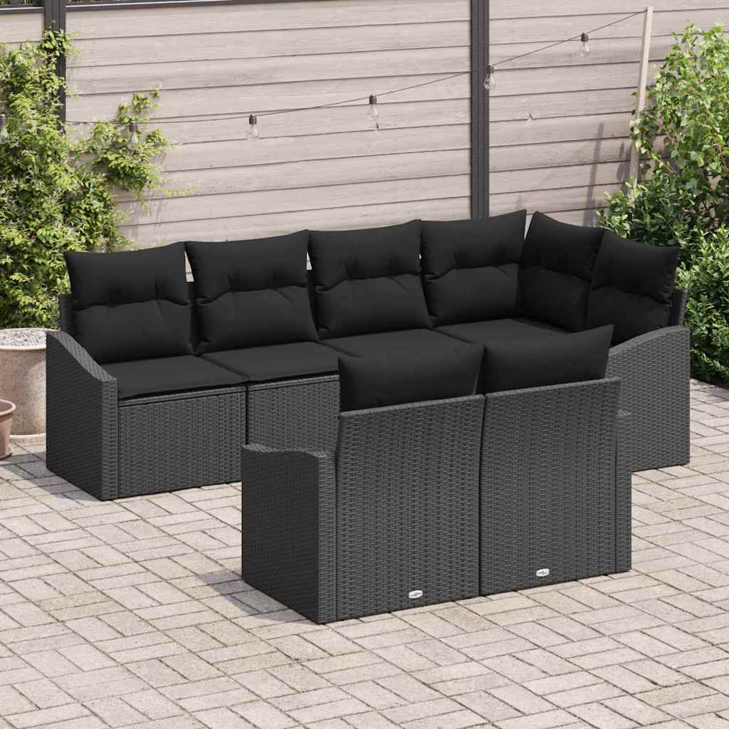 Set sofe 7 kom. Crna poliratan 233,5 x 123,5 x 85 cm