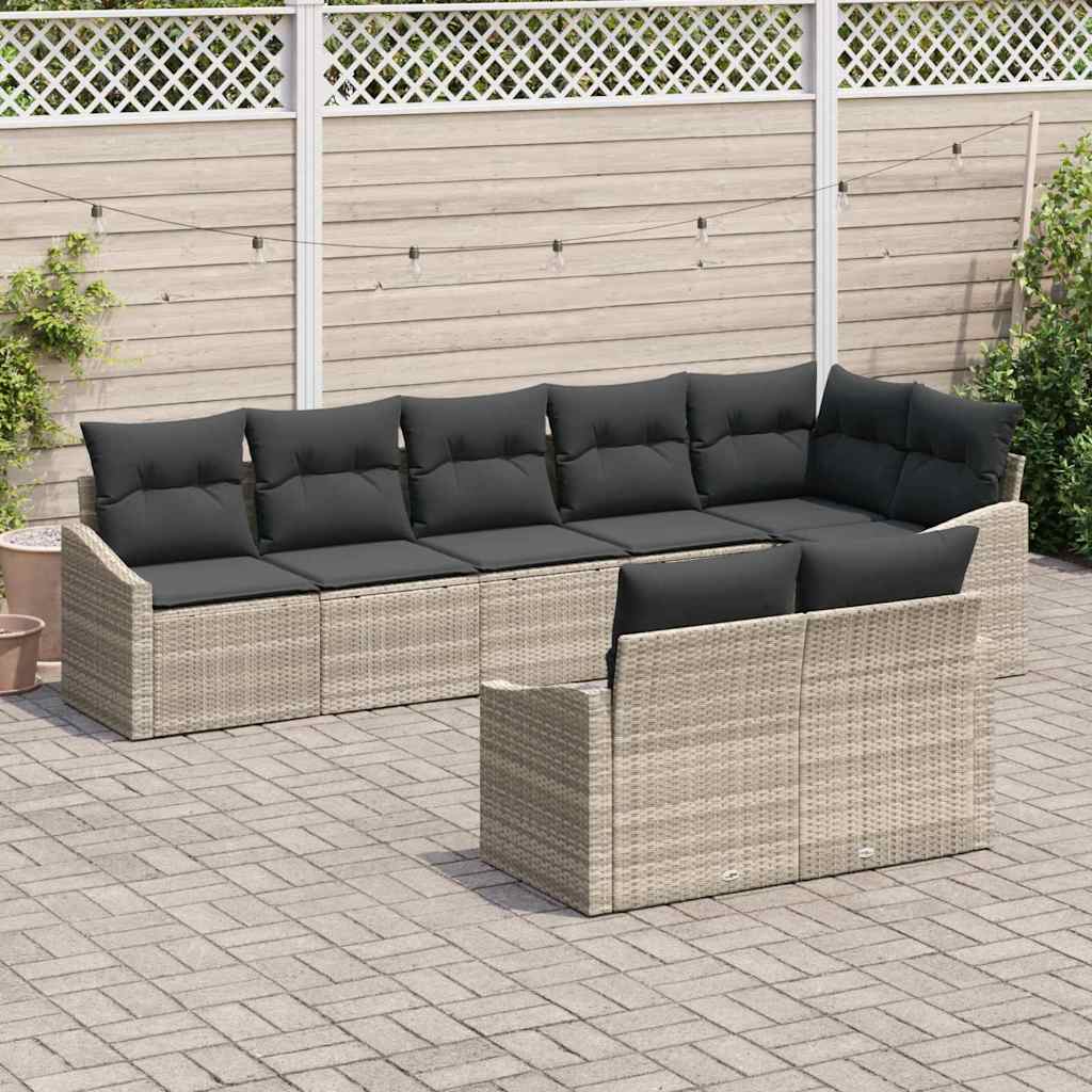 Set sofe s jastukom 8 pcs Svjetlosiva poliratan