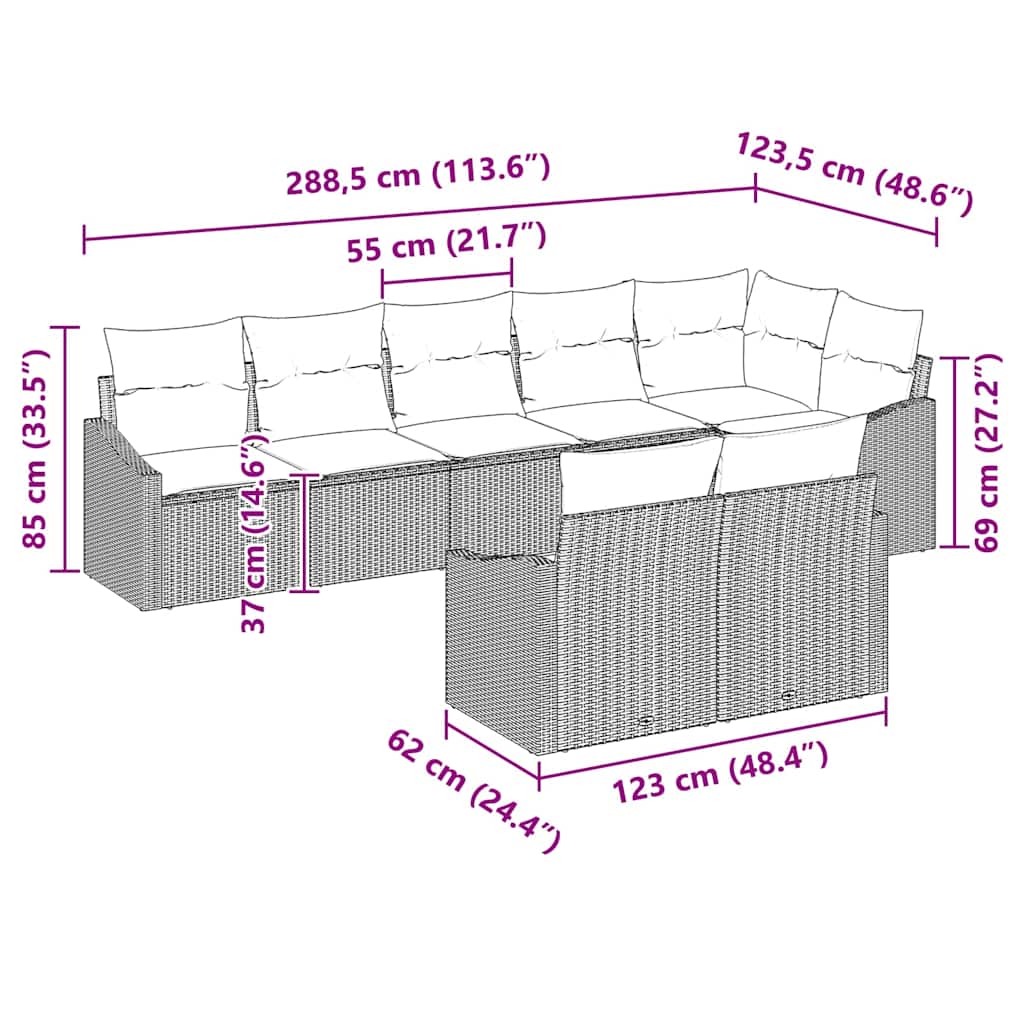 Set sofe s jastukom 8 pcs Svjetlosiva poliratan