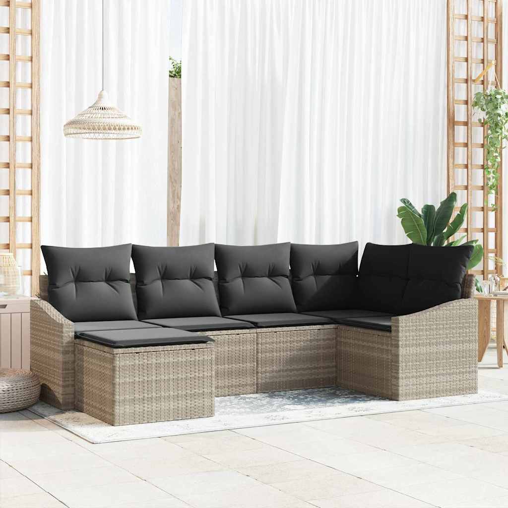 Set sofe s jastukom 6 pcs Svjetlosiva poliratan