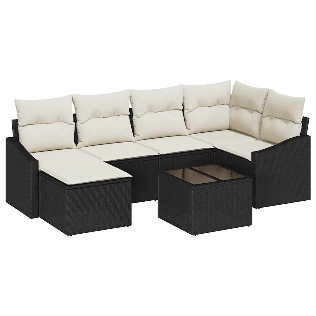 Set sofe s jastukom 7 pcs Crna poliratan