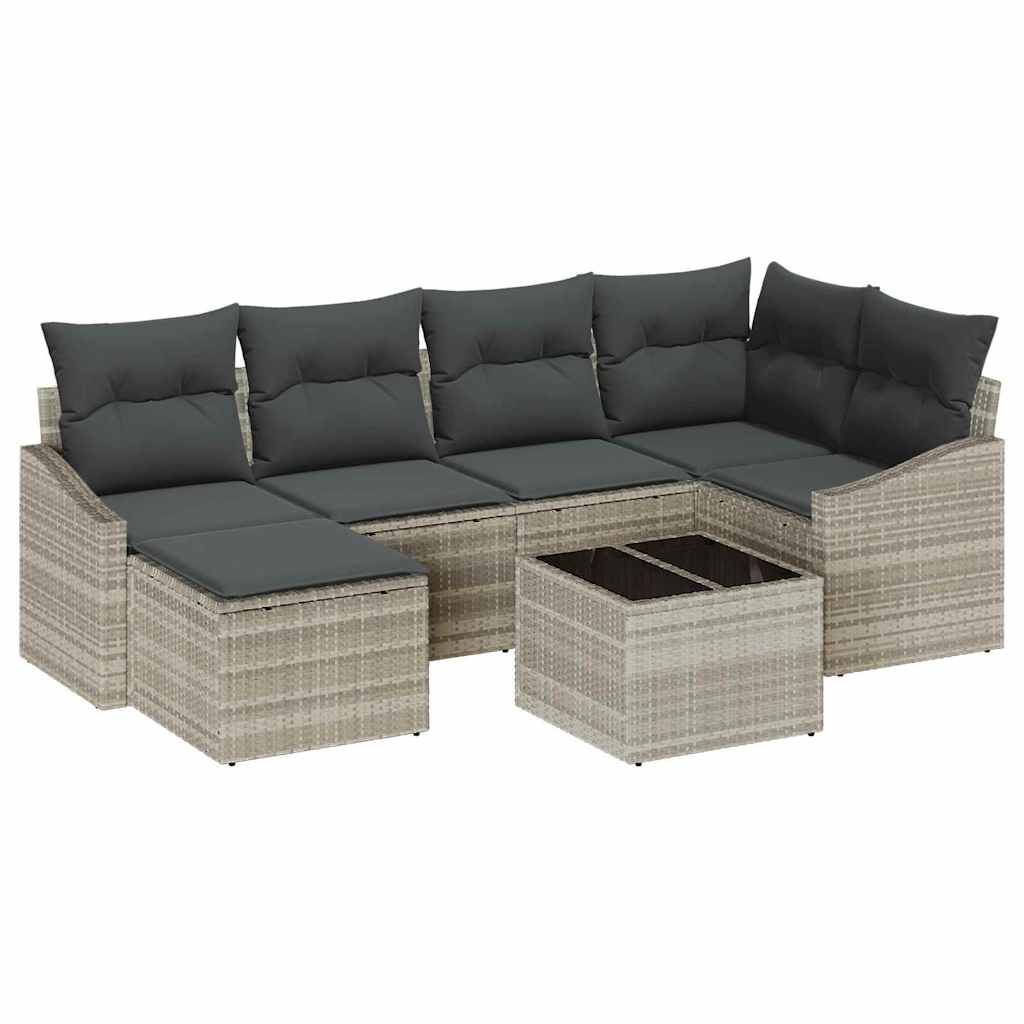 Set sofe s jastukom 7 pcs Svjetlosiva poliratan