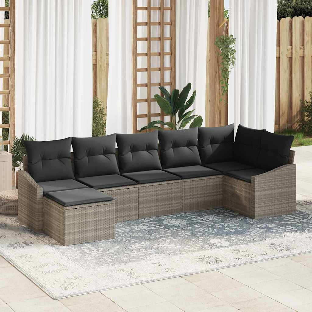 Set sofe s jastukom 7 pcs Svjetlosiva poliratan