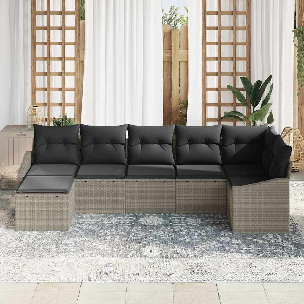 Set sofe s jastukom 7 pcs Svjetlosiva poliratan