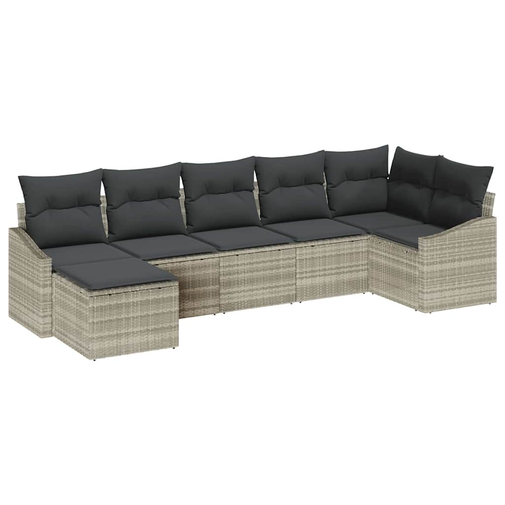 Set sofe s jastukom 7 pcs Svjetlosiva poliratan
