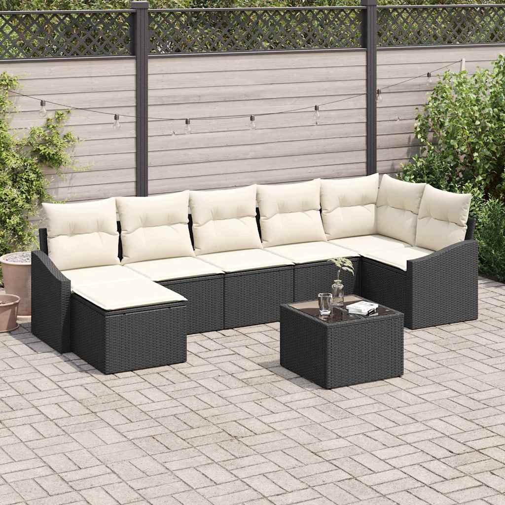 Set sofe s jastukom 8 pcs Crna poliratan