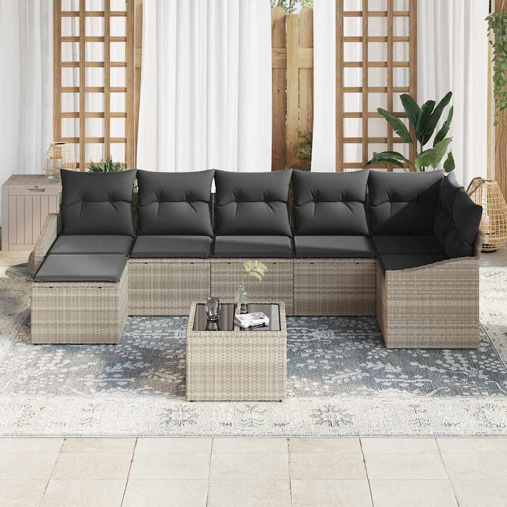 Set sofe s jastukom 8 pcs Svjetlosiva poliratan
