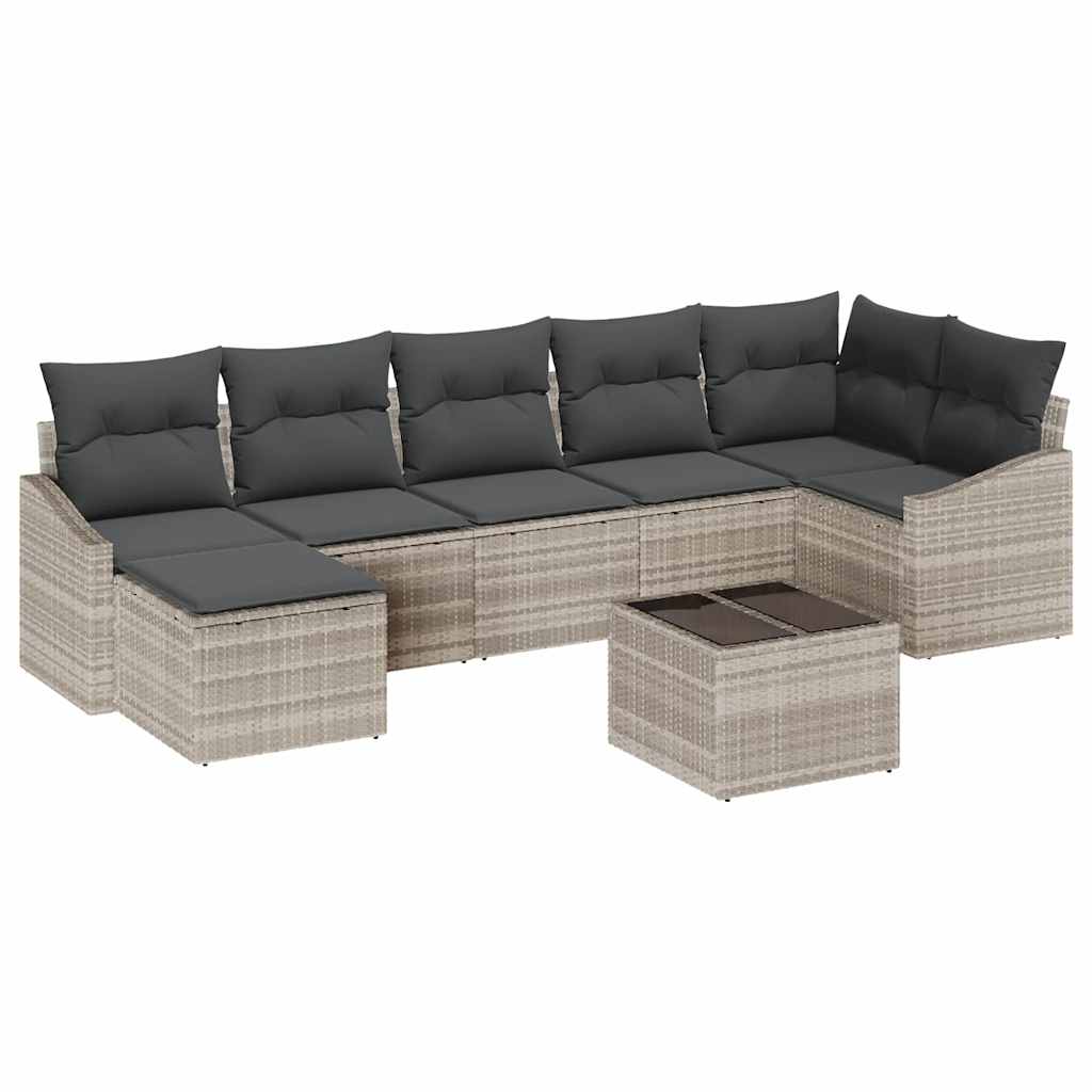 Set sofe s jastukom 8 pcs Svjetlosiva poliratan