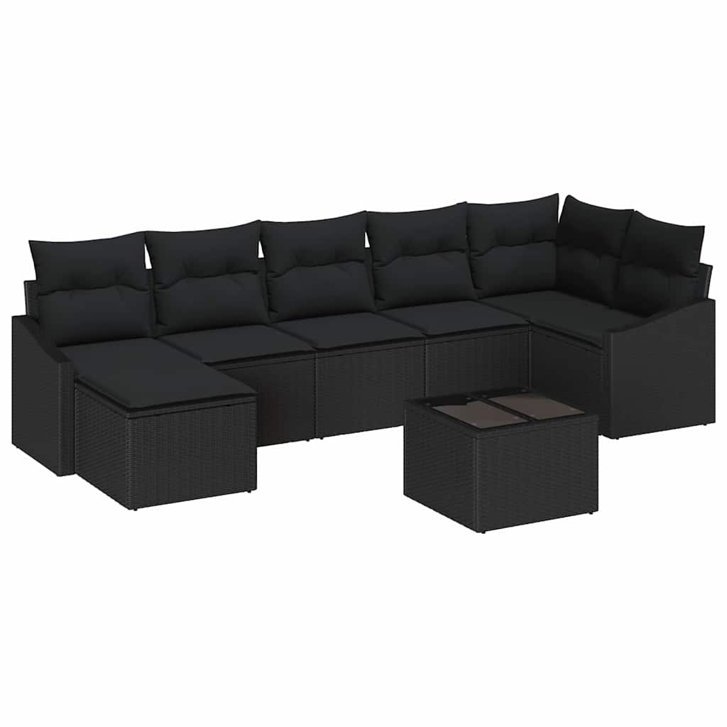 Set sofe s jastukom 8 pcs Crna poliratan