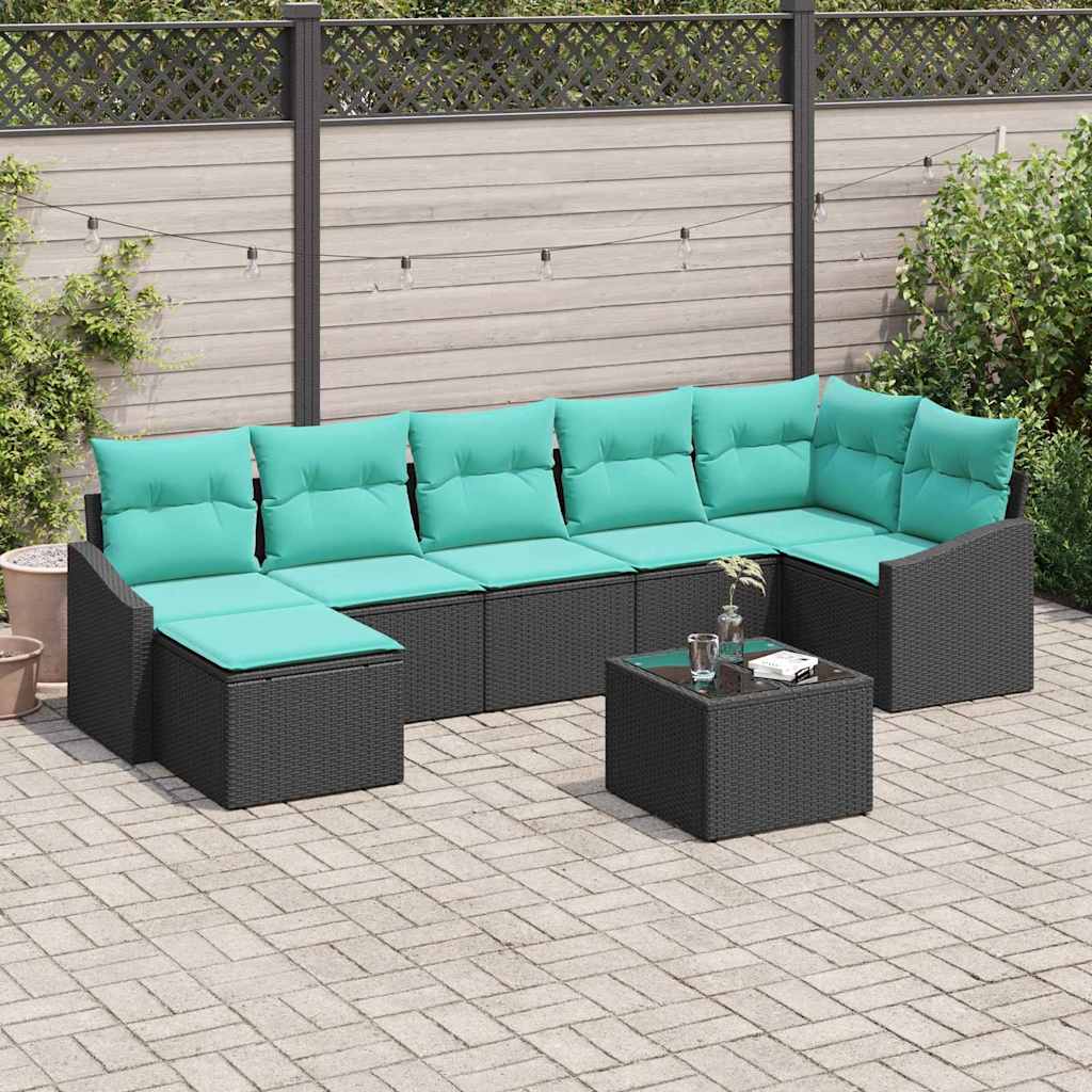 Set sofe s jastukom 8 pcs Crna poliratan