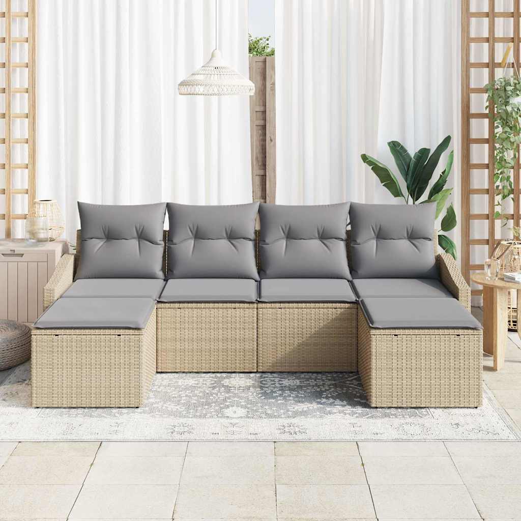 Set sofe s jastukom 6 pcs Bež poliratan